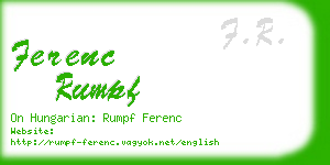 ferenc rumpf business card